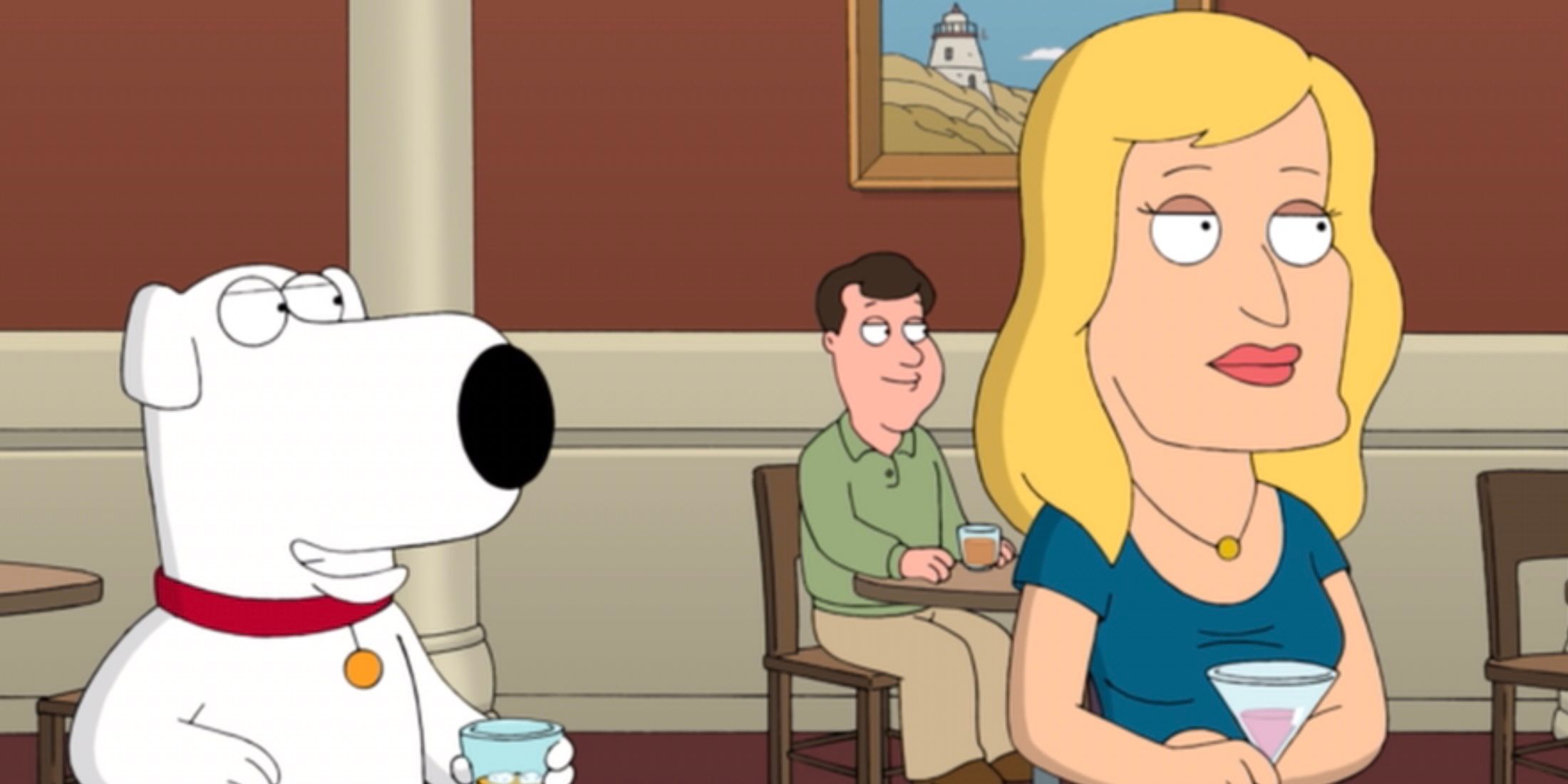 Brian Griffin and Ida Davis meet at a bar on 'Family Guy.'