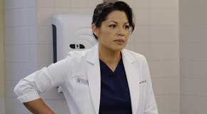 Sara Ramirez as Dr. Callie Torres in Grey's Anatomy.