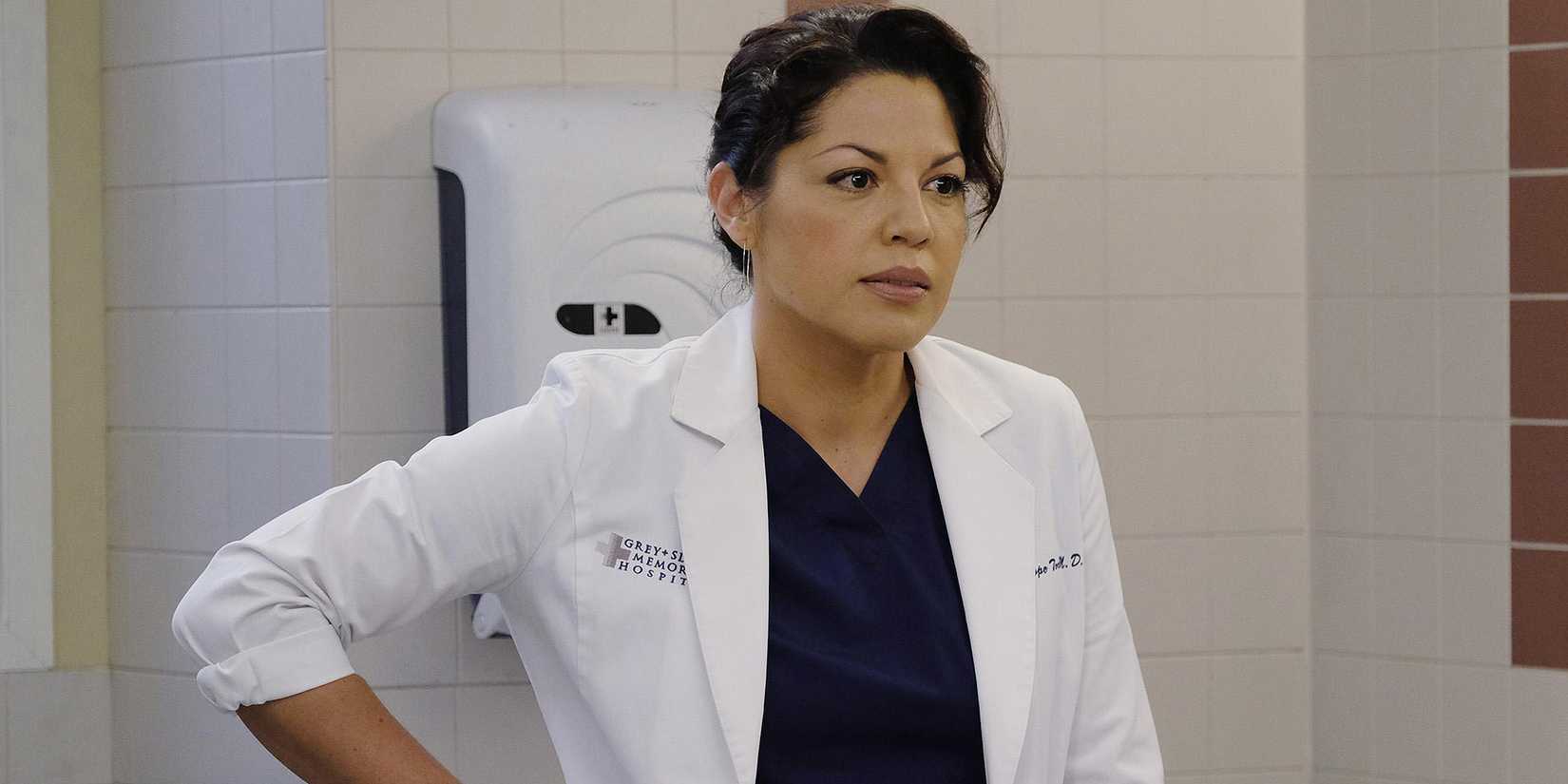 Sara Ramirez as Dr. Callie Torres in Grey's Anatomy.