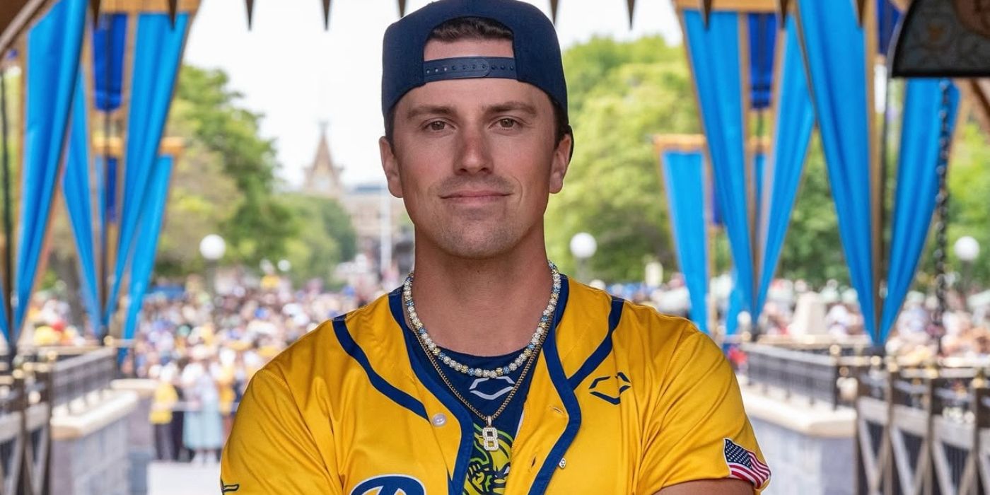 Savannah Bananas star Jackson Olson poses as Disneyland.