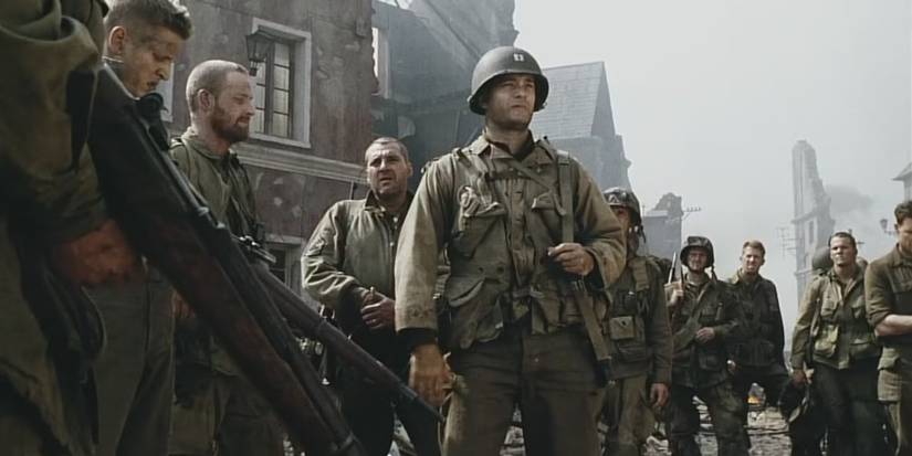 Attēls no sagatavošanas ainas netālu no “Saving Private Ryan” (1998) beigām