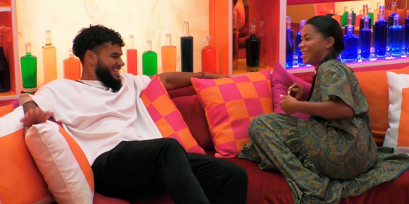 Bryan e Amaya flertando no speakeasy on Love Island USA Temporada 7