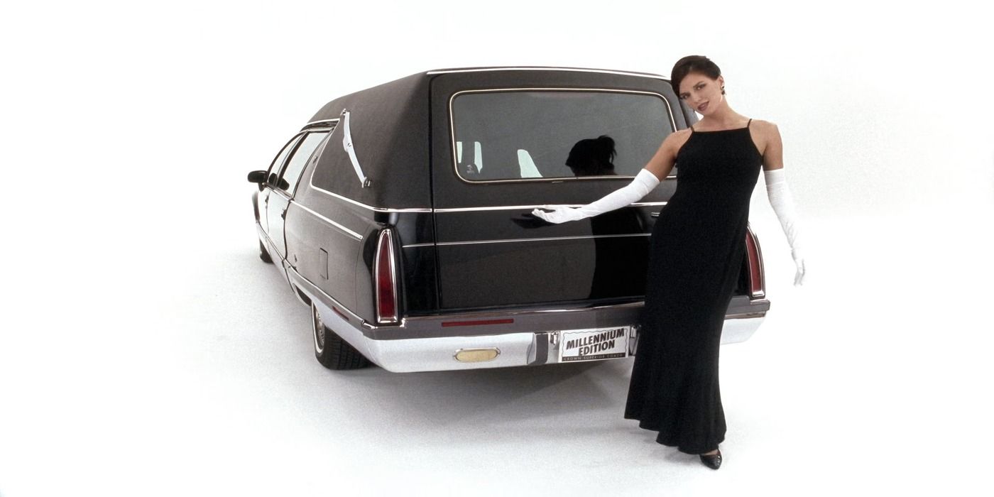 A Woman In Front of a Funeral Coach 