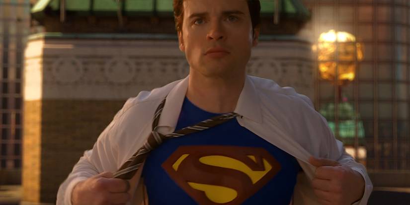 Clark Kent (Tom Welling) rips open his shirt to become Superman in the 'Smallville' series finale titled "Finale."