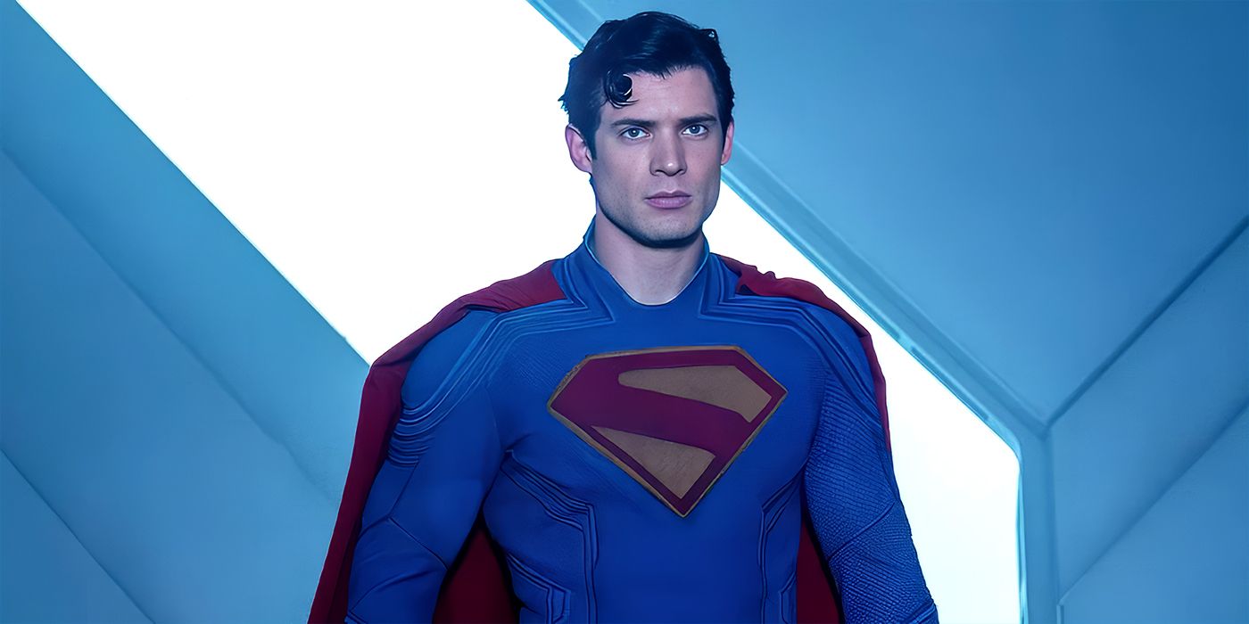 David Corenswet as Superman in 2025, serious in his Fortress of Solitude