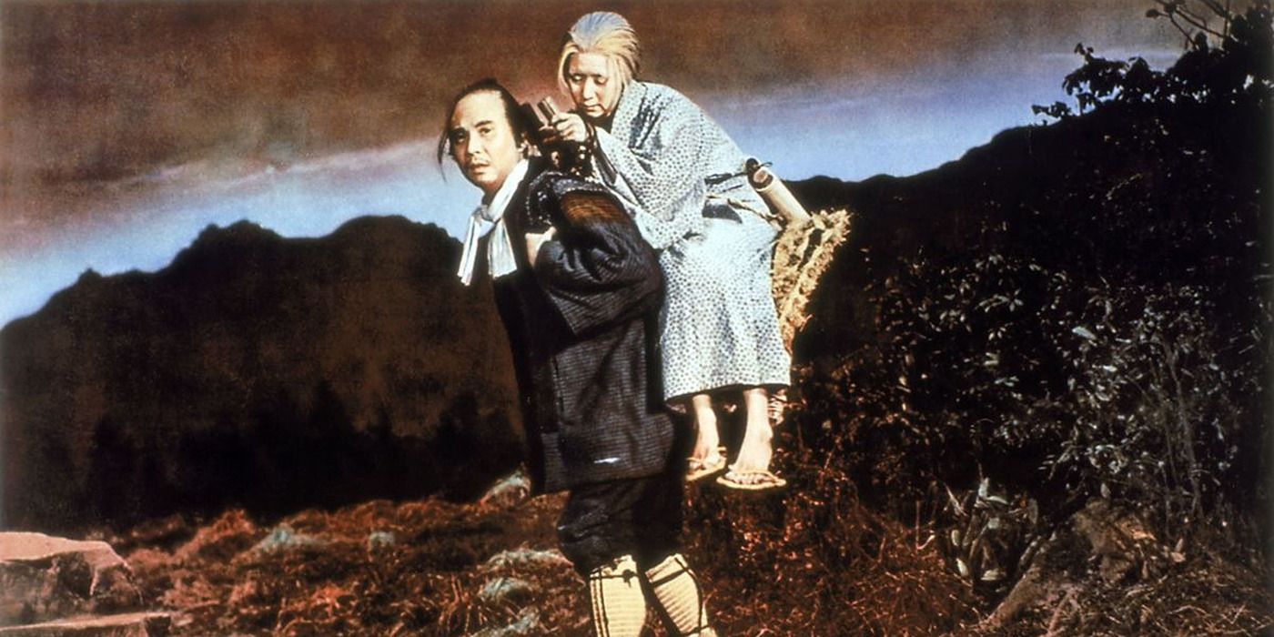 Teiji Takahashi carrying Kinuyo Tanaka in 'The Ballad of Narayama' (1958)