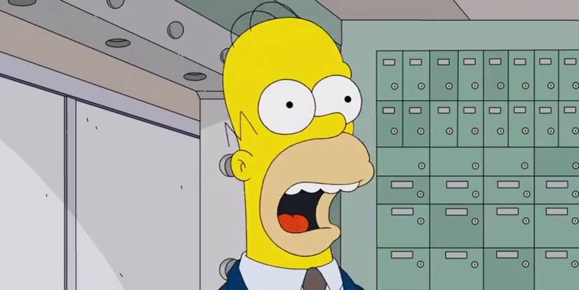 Homer Simpson screaming in surprise in The Simpsons