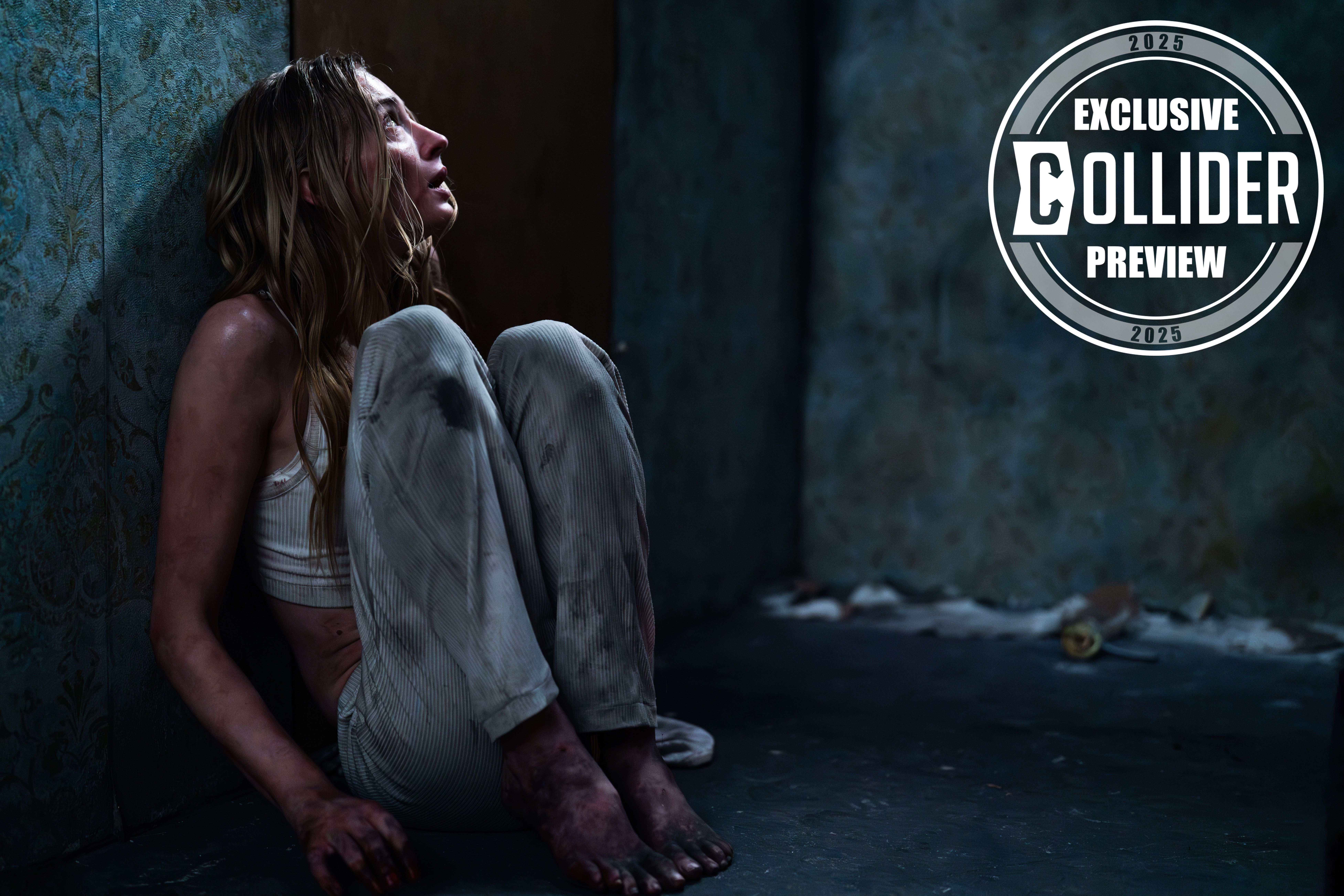 Sophie Turner chained up in a concrete room in Trust