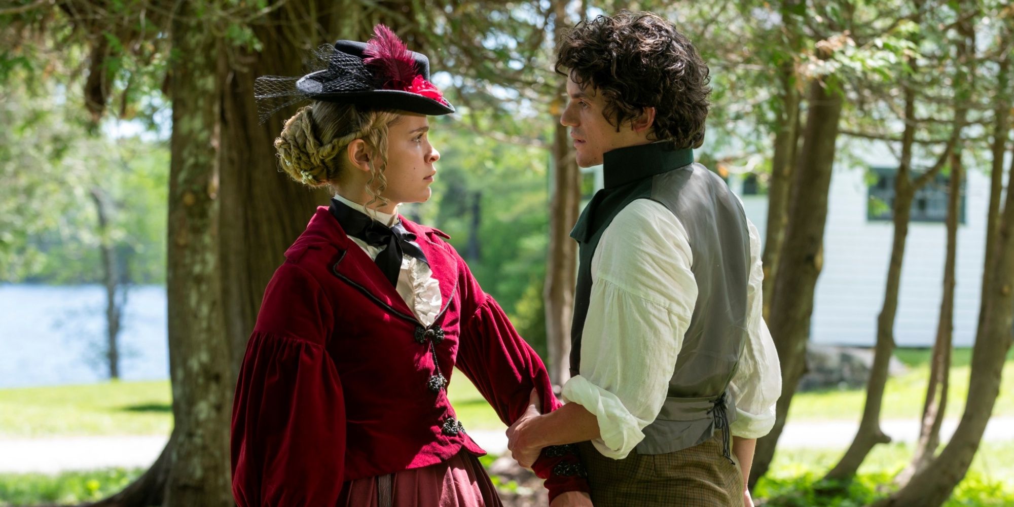 Edward Bluemel as Billy McGee having an intense conversation with Iola Evans as Tanna in Washington Black
