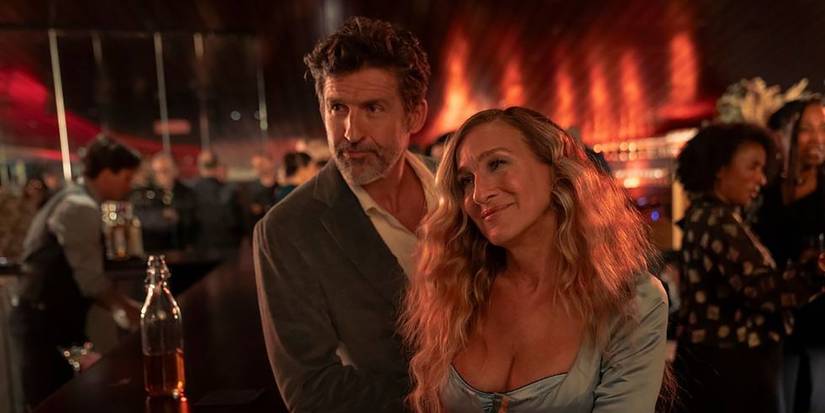 Carrie with Duncan at a party in And Just Like That...