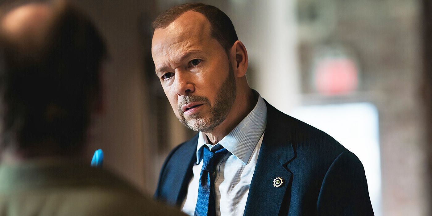 Donnie Wahlberg wears a blue suit as Danny Reagan in Blue Bloods