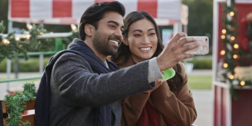 Catherine Haena Kim and Raymond Ablack in Boyfriends of Christmas Past