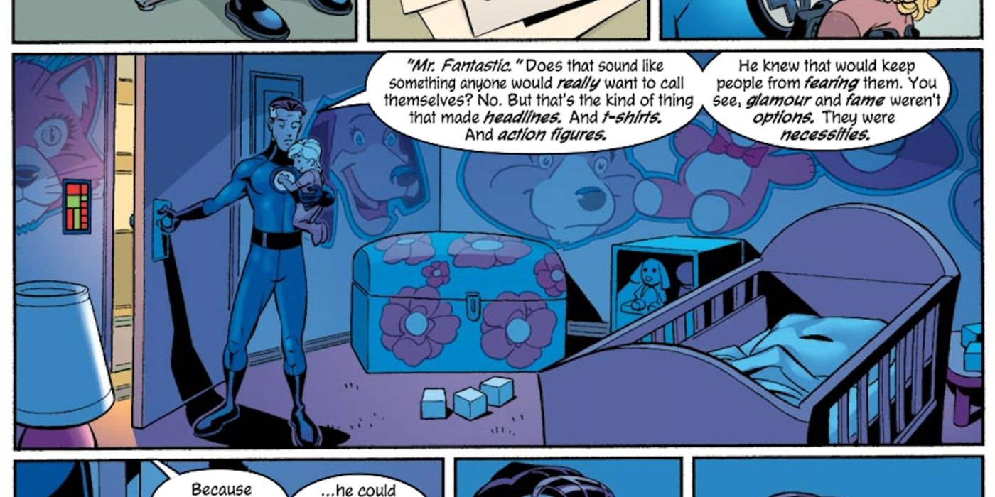 Reed Richards tell his daughter, Valeria, the origin of the Mister Fantastic name