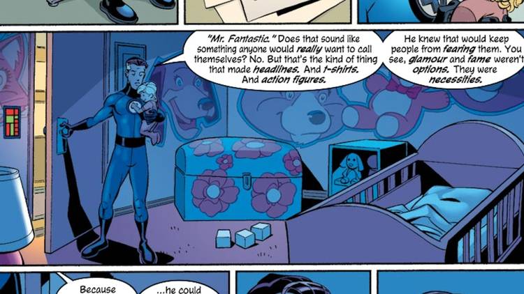 Reed Richards tell his daughter, Valeria, the origin of the Mister Fantastic name
