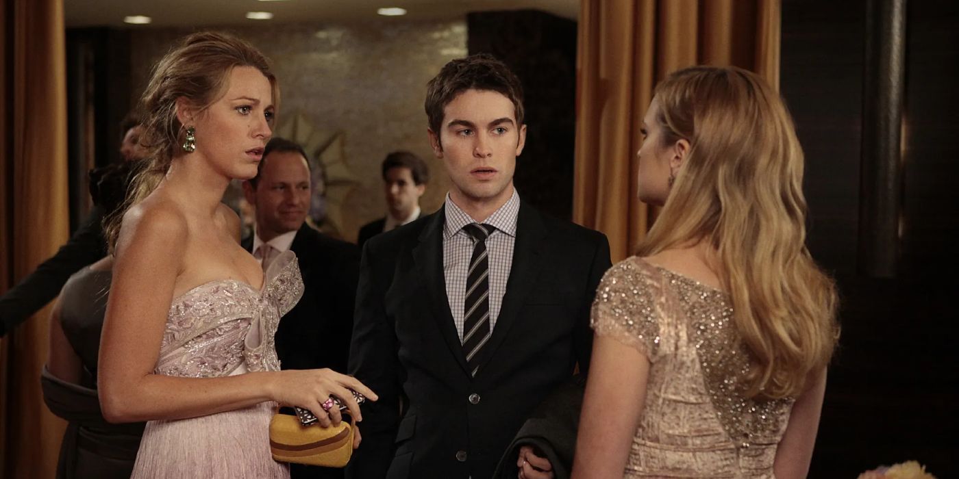 Serēna, Nate un Čārlijs sarunājas kopā “Gossip Girl” 5. sezonā, 10. epizodē "Braukšana pilsētas automašīnās ar zēniem"