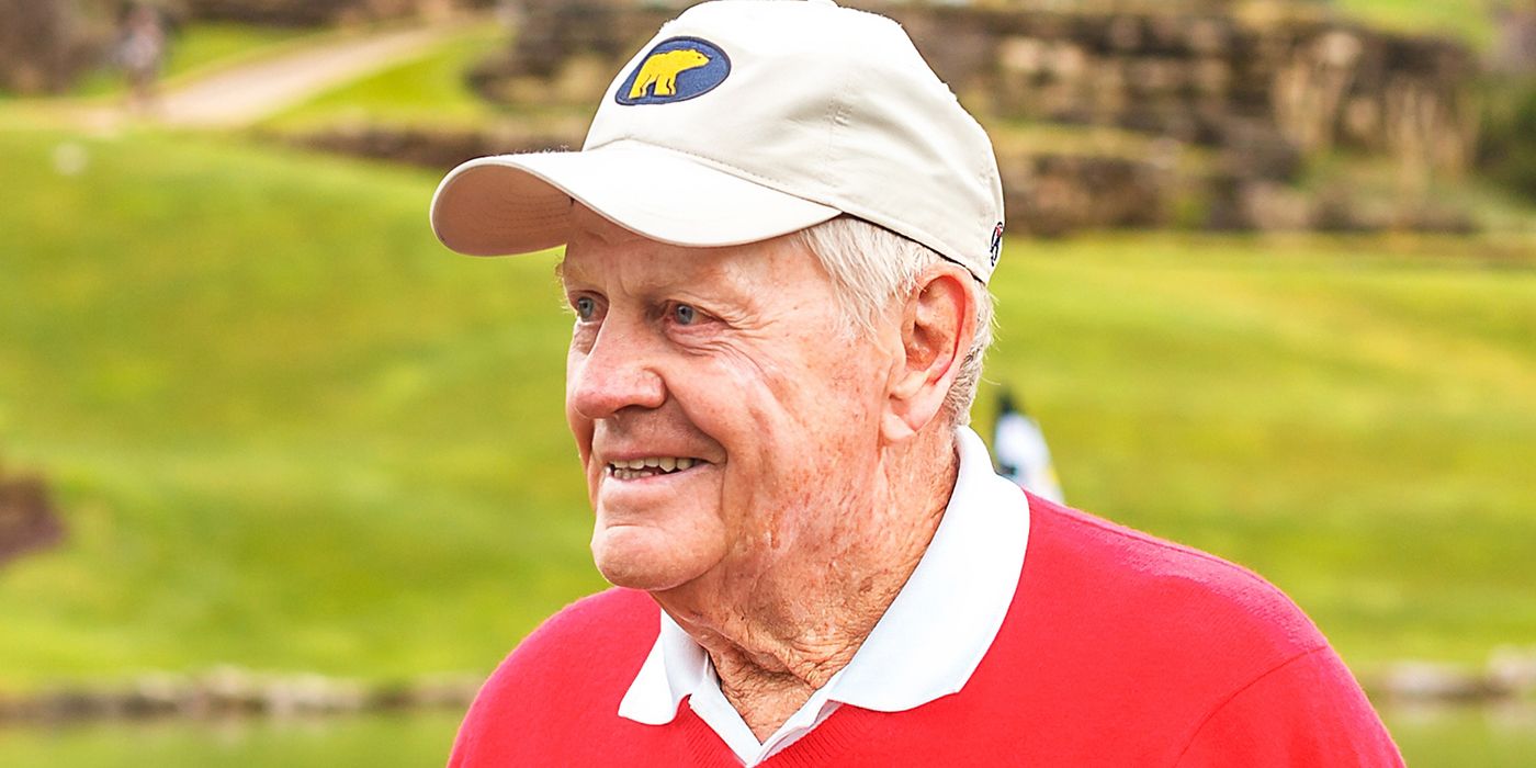 Jack-Nicklaus at a golf course smiling