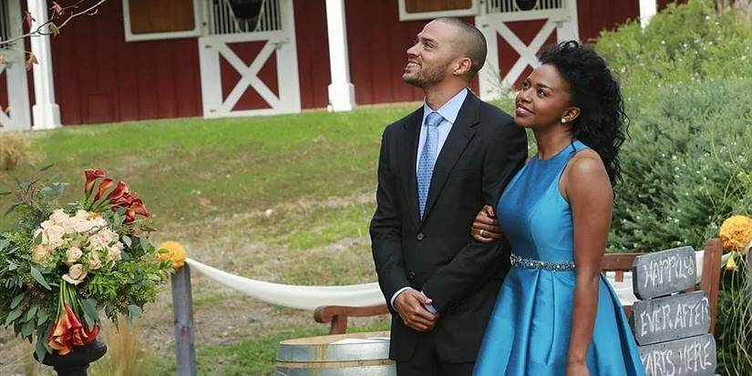 Jackson and Stephanie at April's wedding in Grey's Anatomy 