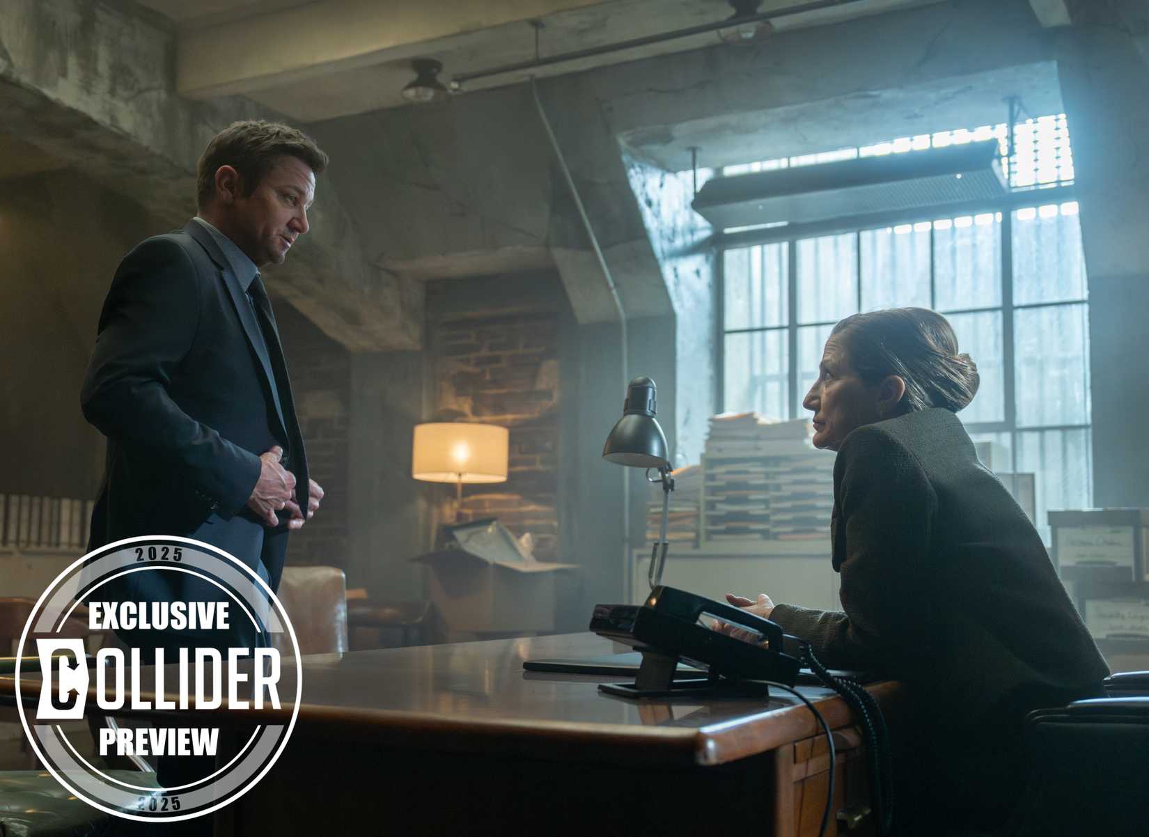 Jeremy Renner and Edie Falco in Mayor of Kingstown Season 4