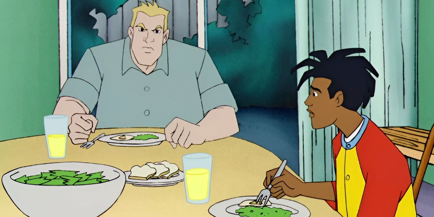 Virgil (Phil LaMarr) sitting through Mr. Foley's (Dan Lauria) racist remarks during dinner in "Sons of the Fathers."