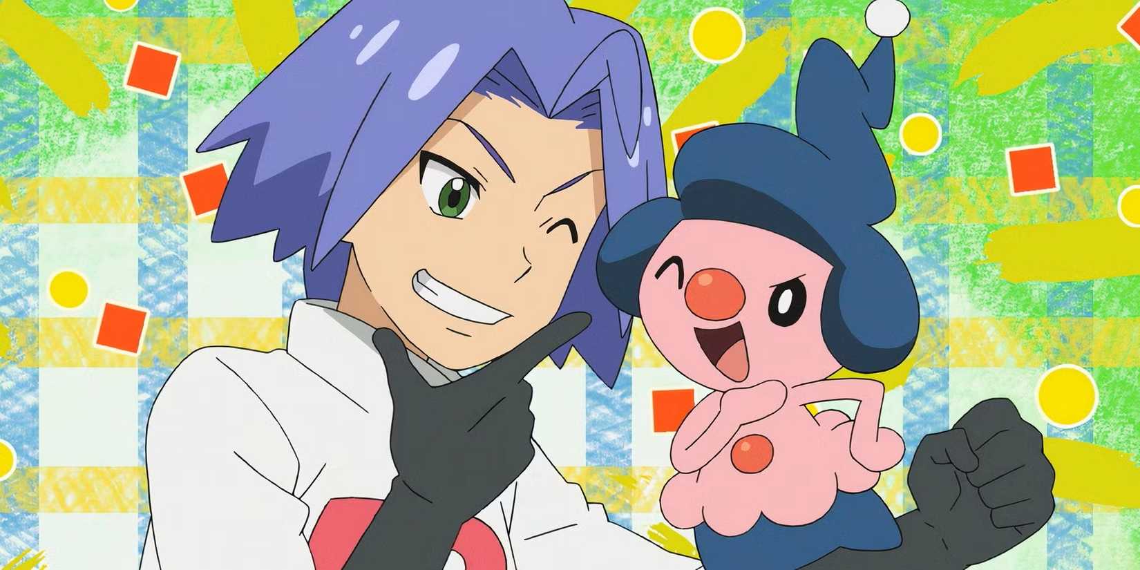 James posing with Mime Jr