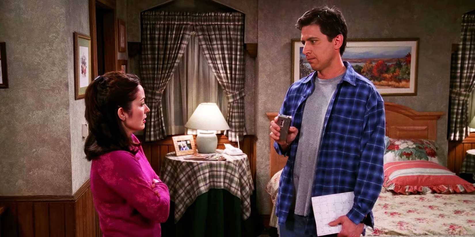 Ray plays a tape of Debra yelling in Everybody Loves Raymond episode Bad Moon Rising.
