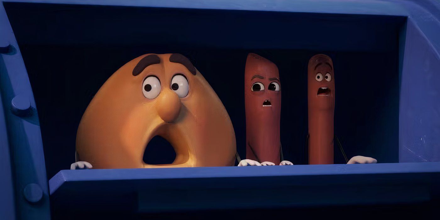 Sammy (Edward Norton), Barry (Michael Cera) and Frank (Seth Rogen) in 'Sausage Party: Foodtopia'