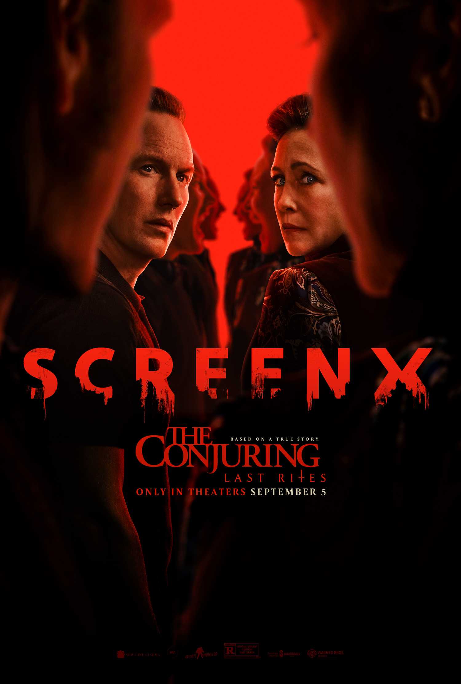 Vera Farmiga y Patrick Wilson en el póster de ScreenX para The Conjuring Last Rites