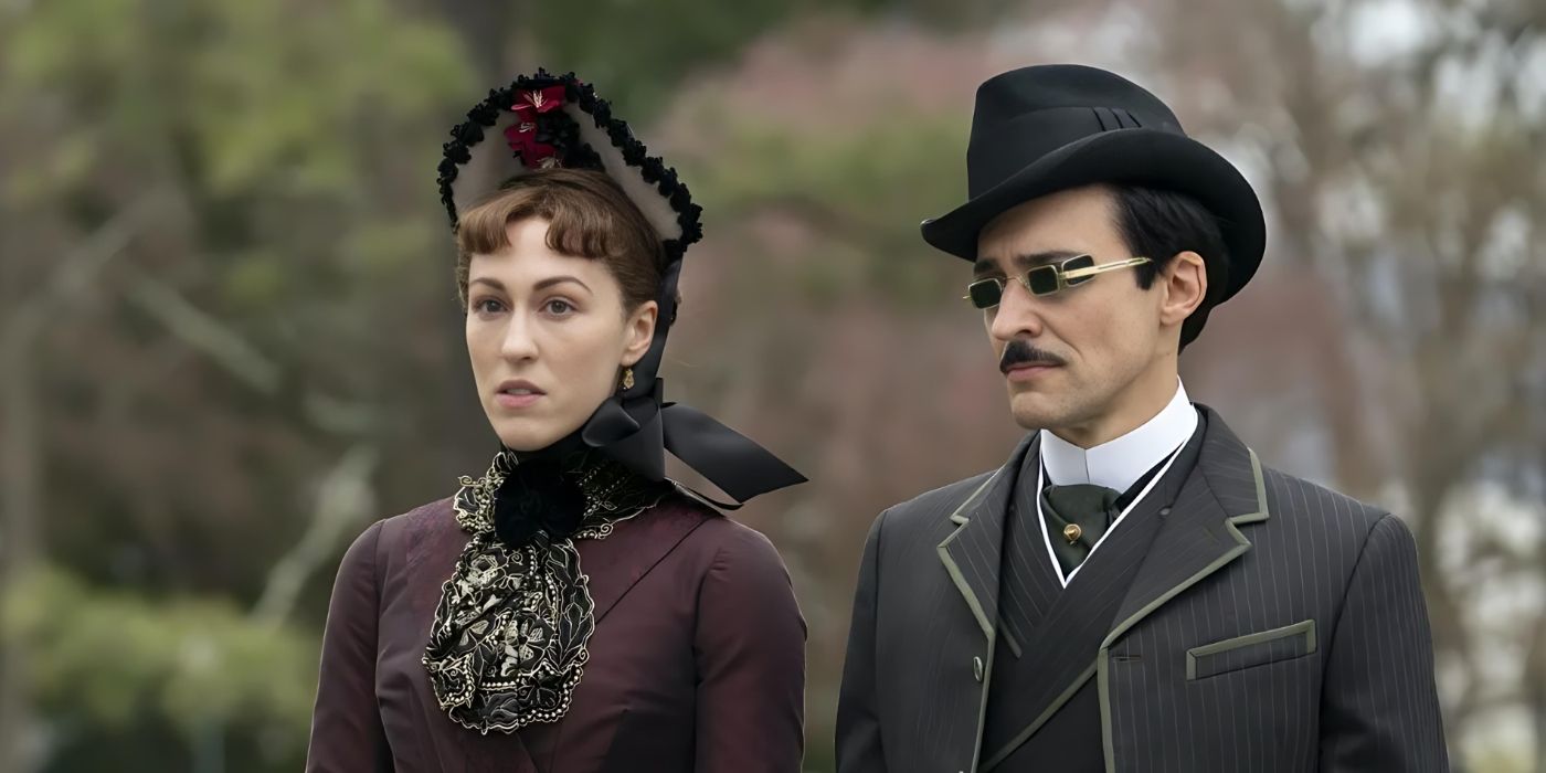 Oscar (Blake Ritson) and Turner (Kelley Curran) in The Gilded Age Season 1