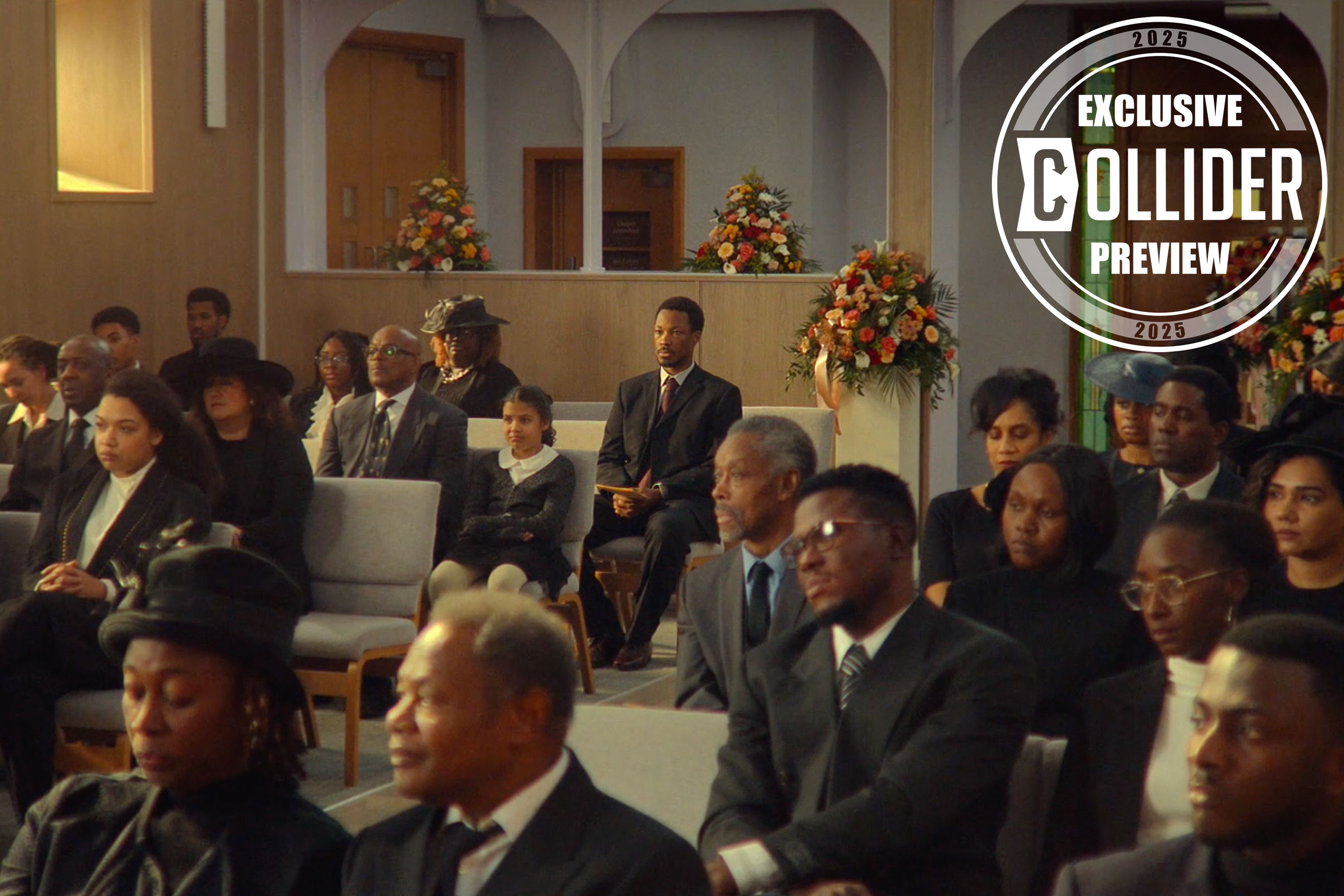 Corey Hawkins at a Funeral in The Man in My Basement Image