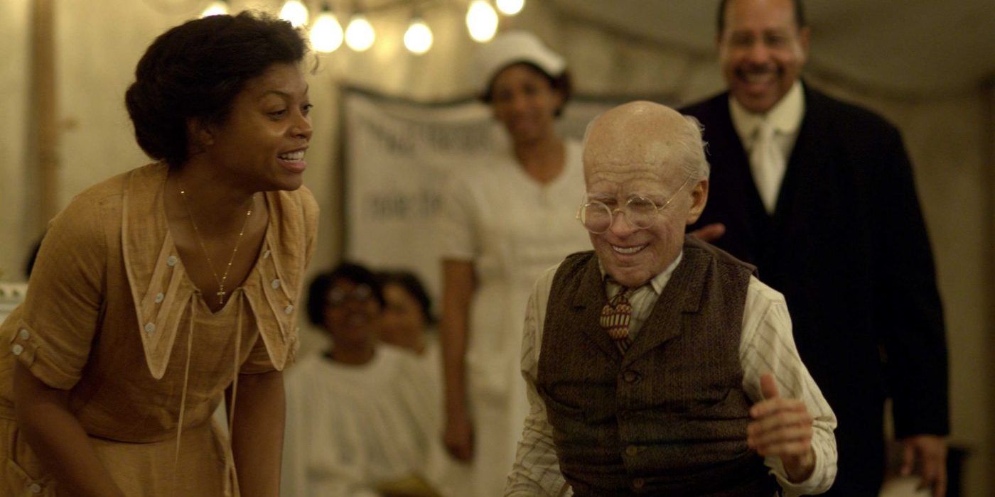 The elderly version of Benjamin dances in The Curious Case of Benjamin Button.
