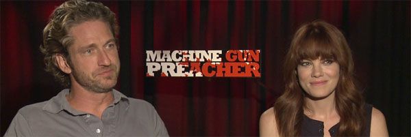 Gerard Butler and Michelle Monaghan MACHINE GUN PREACHER interview slice