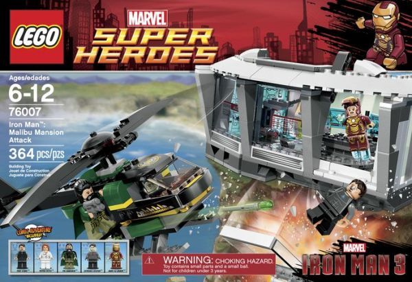 iron man 3 lego box malibu mansion attack