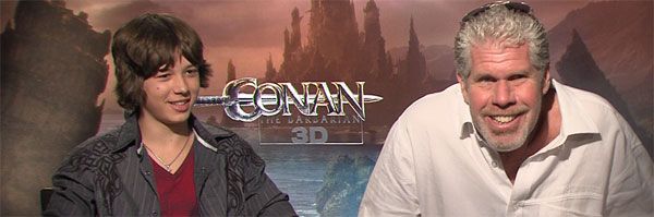 Ron Perlman Leo Howard CONAN THE BARBARIAN and HELLBOY 3 interview slice