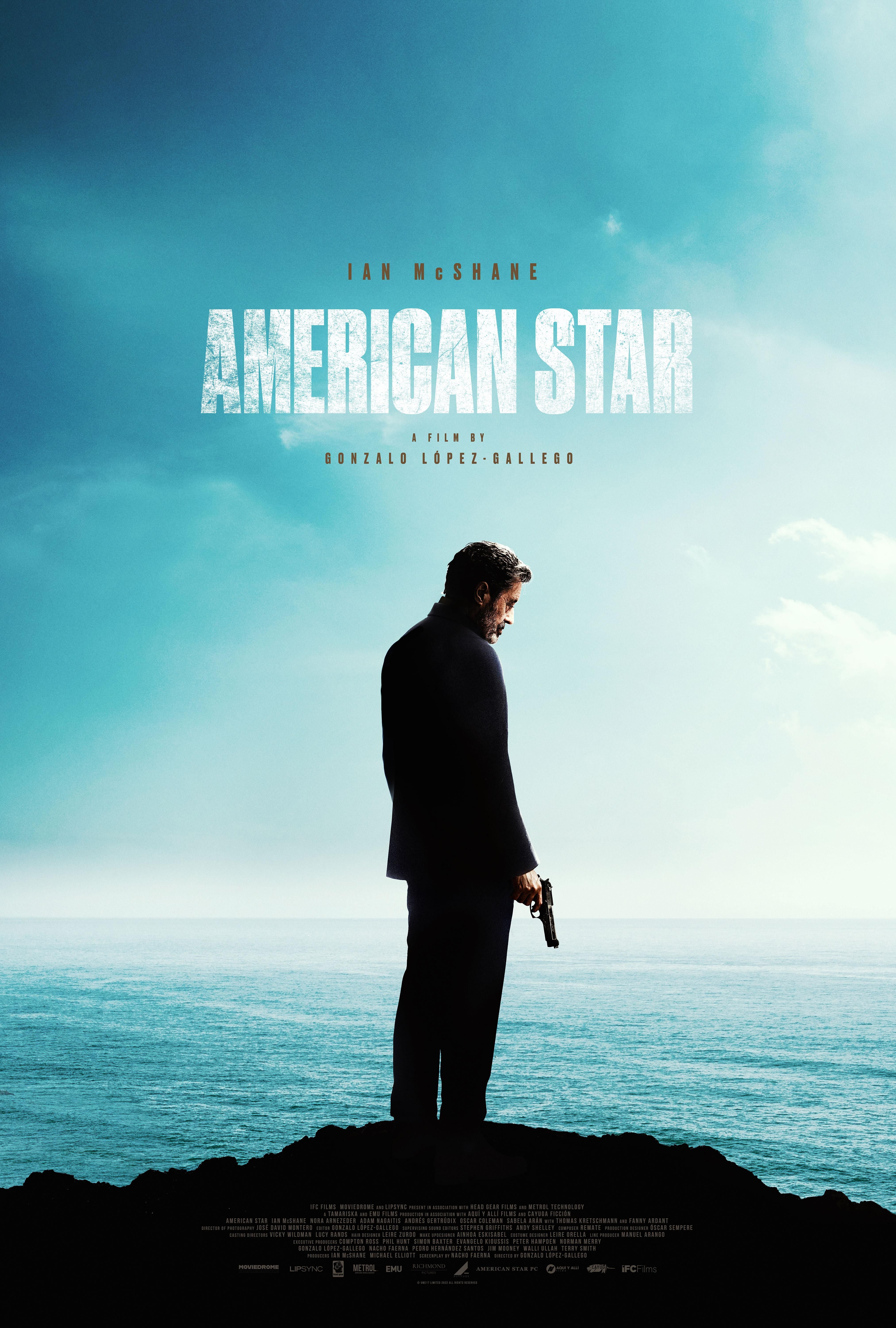 American Star Movie Poster Featuring Ian McShane Holding a Gun