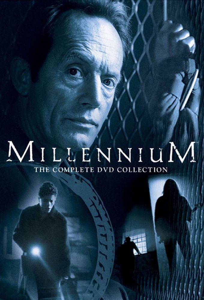 The poster for the TV series &lsquo;Millennium&rsquo; featuring Lance Henriksen as Frank Black.