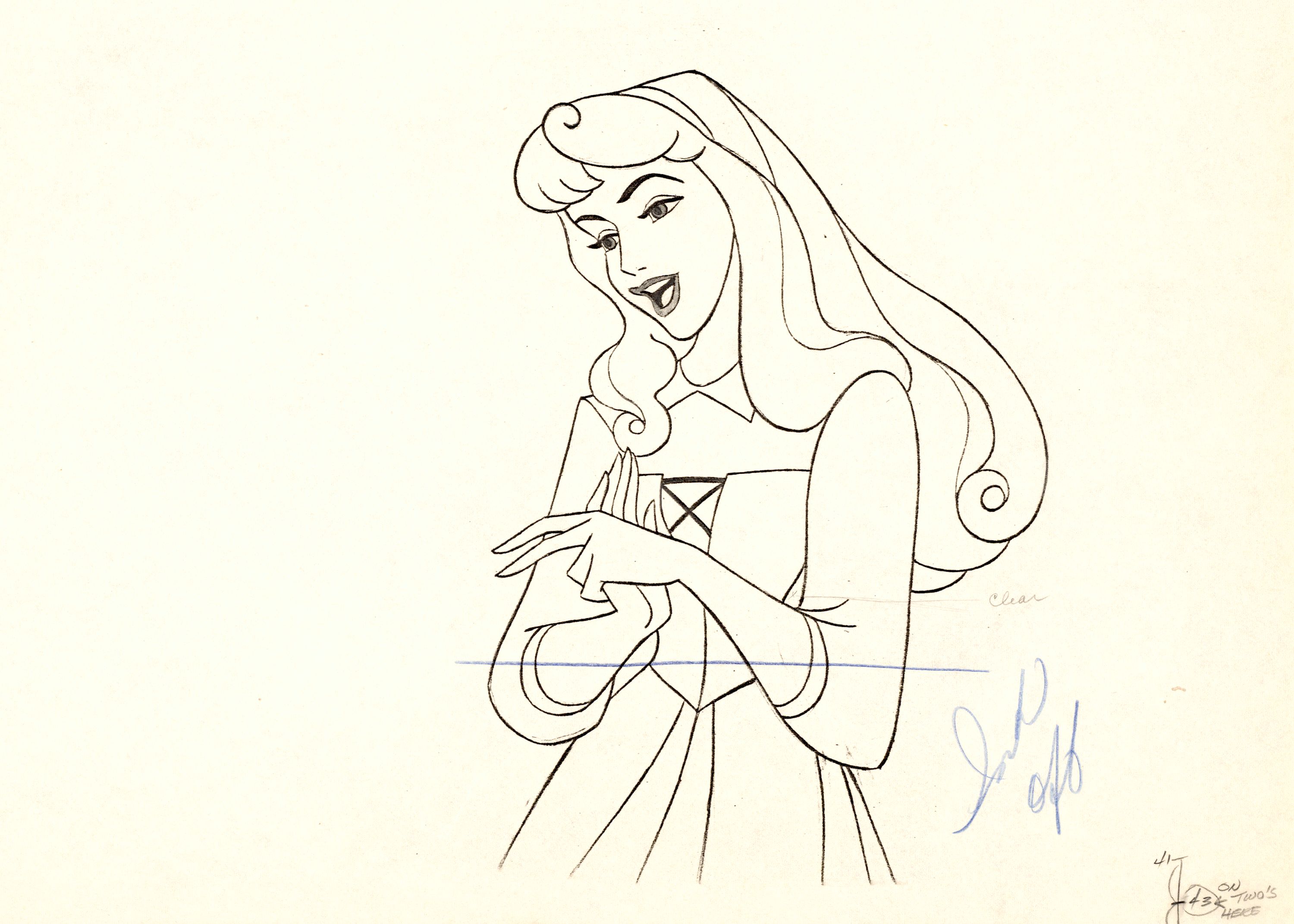 Sleeping beauty, aurora, disney concept art, costume design sketch