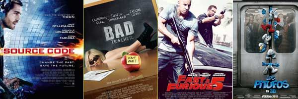 SOURCE CODE, BAD TEACHER, FAST FIVE and THE SMURFS slice