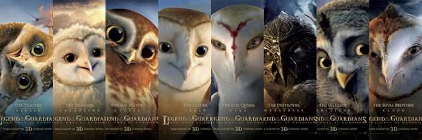 Eight Character Posters For Legend Of The Guardians The Owls Of Ga Hoole