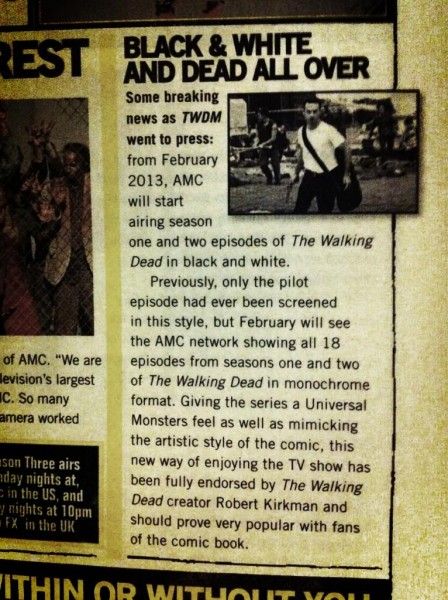 the walking dead black and white article