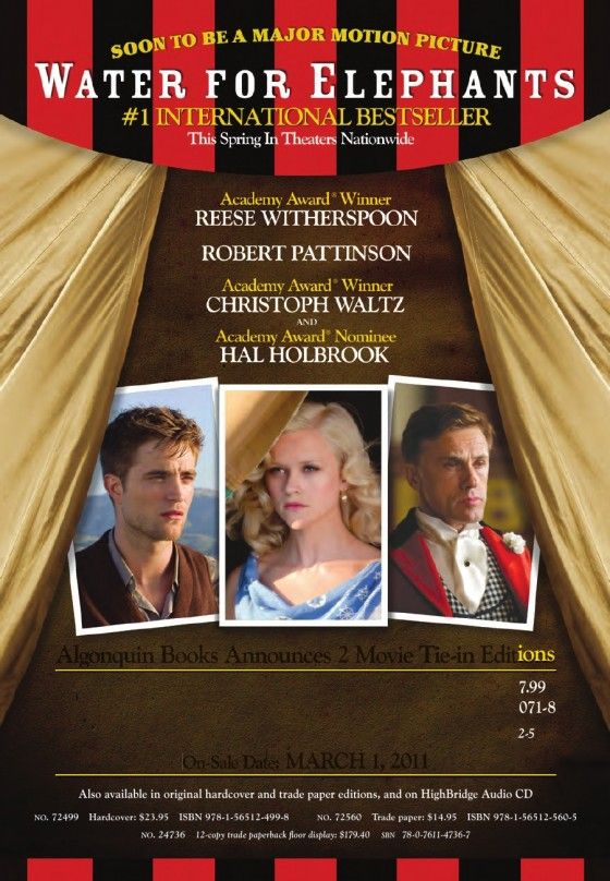 Water for elephants Movie Tie In book